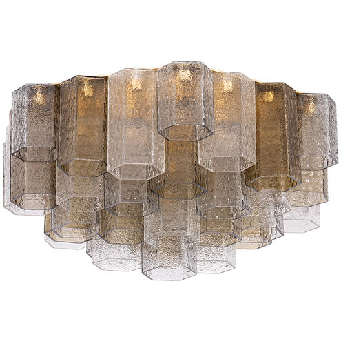 Helsinki 6 Light 26 inch Vintage Gold Leaf Semi Flush Ceiling Light