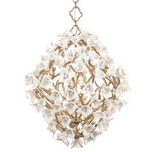 Lily 8 Light 32 inch Enchanted Silver Leaf Pendant Ceiling Light