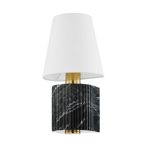 Aden 1 Light 8 inch Vintage Brass Wall Sconce Wall Light in Vintage Brass and Black Marble