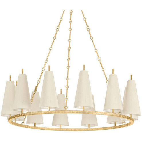 Tirana 12 Light 42 inch Vintage Gold Leaf Chandelier Ceiling Light