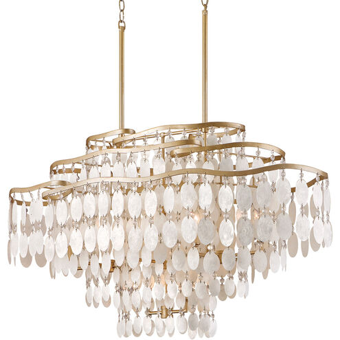 Dolce 12 Light 42 inch Champagne Leaf Island Light Ceiling Light