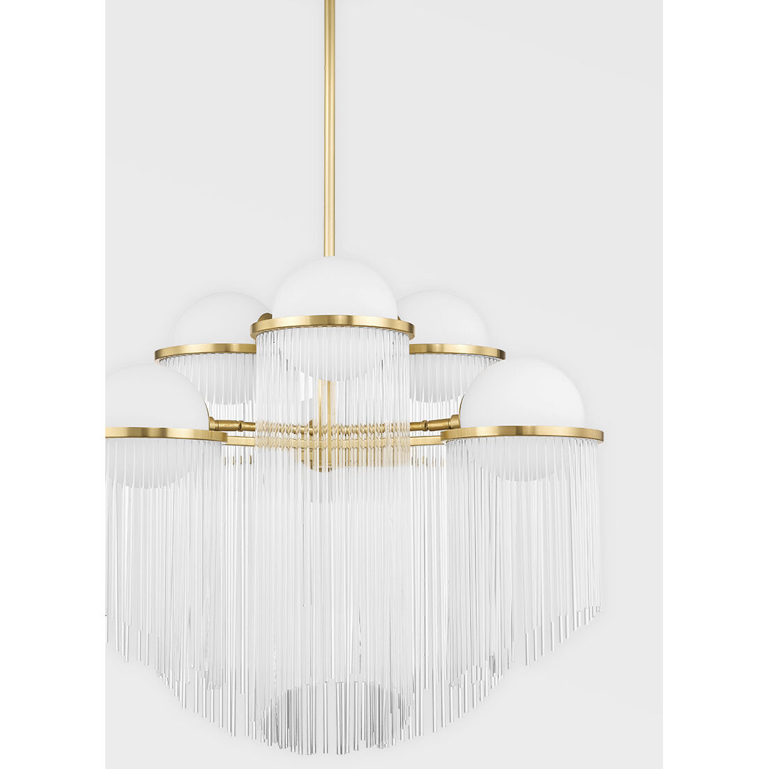 Celestial 6 Light 31.5 inch Aged Brass Chandelier Ceiling Light