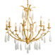 Prosecco 8 Light 34.75 inch Gold Leaf Chandelier Ceiling Light