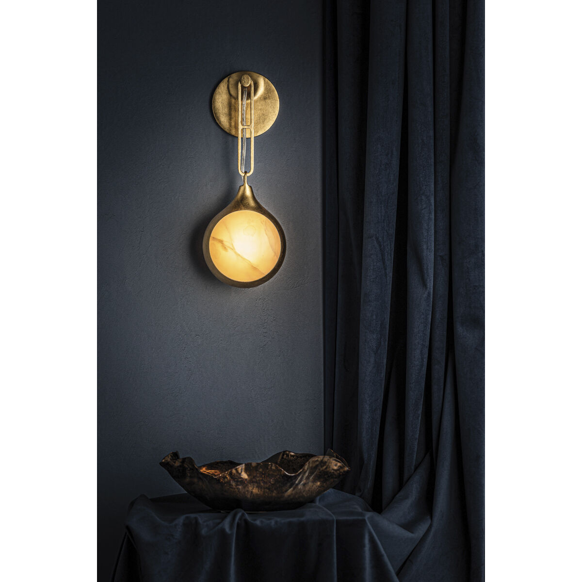 Riviere LED 6 inch Vintage Gold Leaf Wall Sconce Wall Light