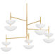 Evander LED 55 inch Vintage Gold Leaf/Gesso White Chandelier Ceiling Light