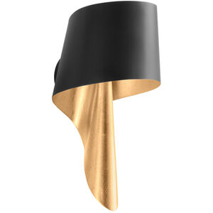 Lucia 1 Light 9.5 inch Vintage Gold Leaf and Soft Black Wall Sconce Wall Light