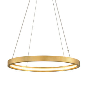 Jasmine LED 36 inch Gold Leaf Pendant Ceiling Light, Circular Frame