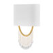 Francesca 2 Light 12 inch Vintage Brass ADA Wall Sconce Wall Light