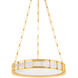 Leda LED 19.75 inch Vintage Brass Chandelier Ceiling Light