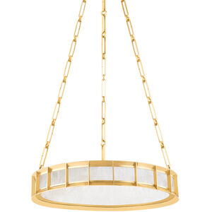 Leda LED 19.75 inch Vintage Brass Chandelier Ceiling Light