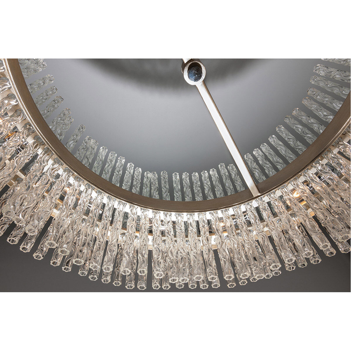 Chime 12 Light 36 inch Silver Leaf with Polished Stainless Accents Pendant Ceiling Light