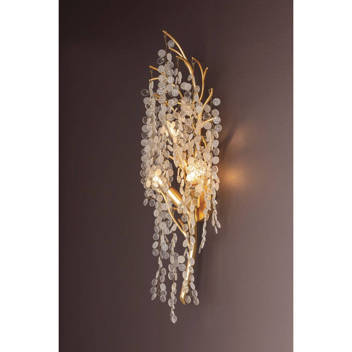 Genoa 3 Light 10.75 inch Gold Leaf Wall Sconce Wall Light