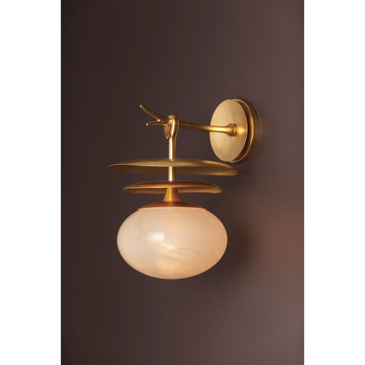 Ceylon 1 Light 9.5 inch Vintage Gold Leaf Wall Sconce Wall Light