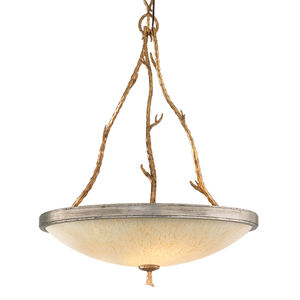 Parc Royale 4 Light 25 inch Gold And Silver Leaf Pendant Ceiling Light