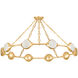 Riviere LED 51.5 inch Vintage Gold Leaf Chandelier Ceiling Light