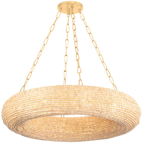 Lure 10 Light 36 inch Vintage Gold Leaf Chandelier Ceiling Light