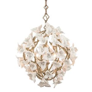 Lily 4 Light 19 inch Enchanted Silver Leaf Pendant Ceiling Light
