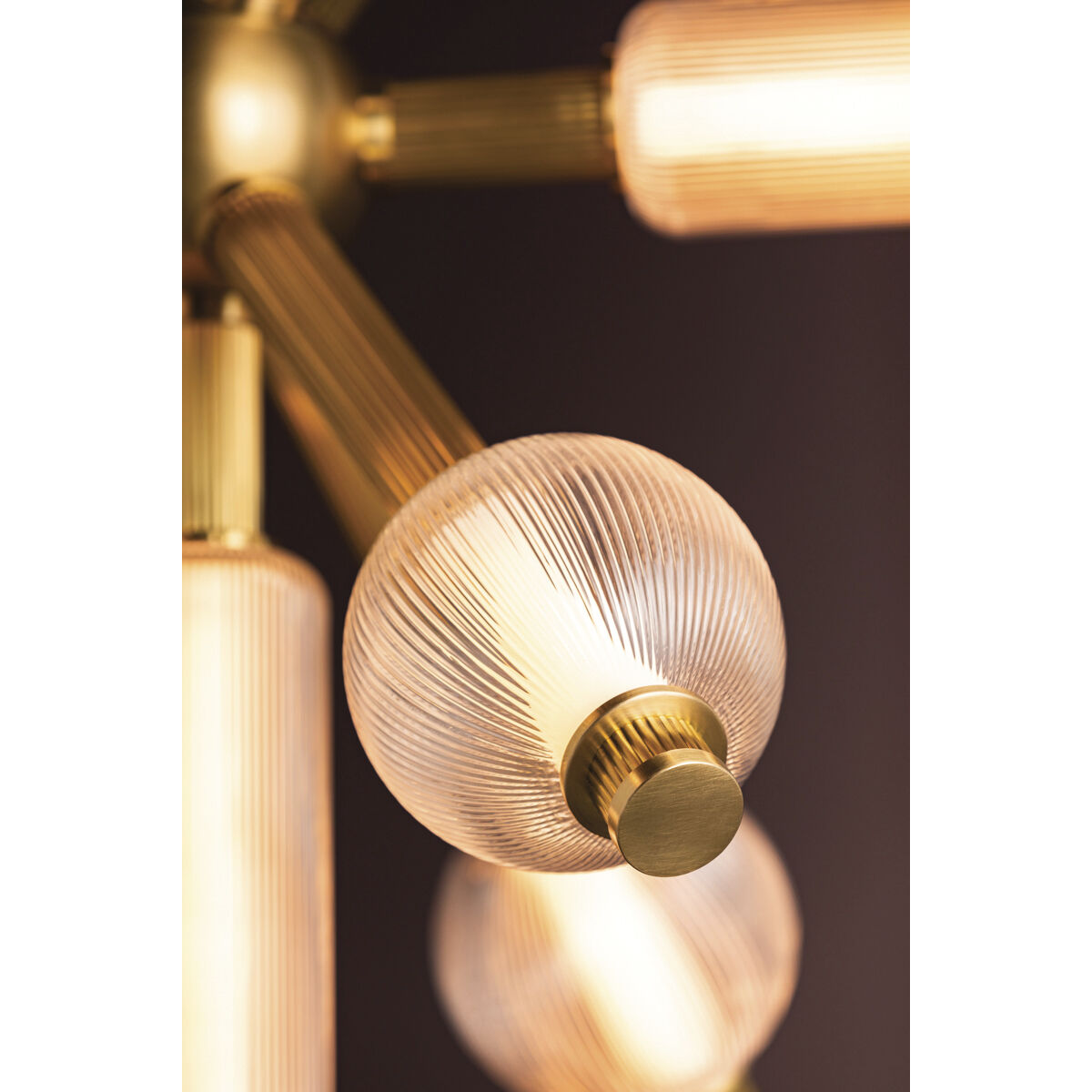 Atom LED 36 inch Vintage Brass Chandelier Ceiling Light