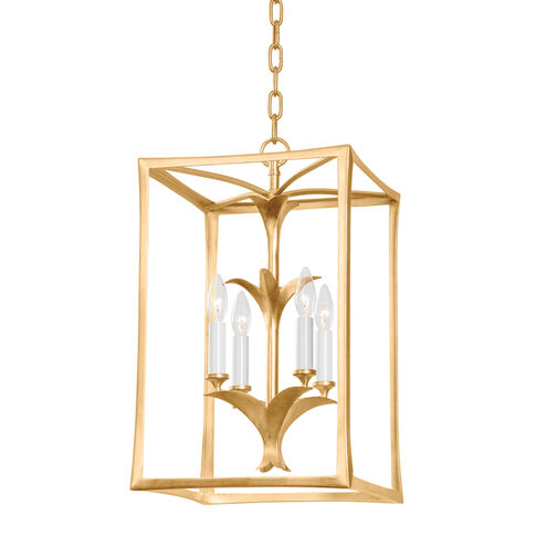 Bergamo 4 Light 13 inch Vintage Gold Leaf Indoor Lantern Ceiling Light