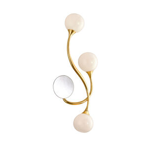 Signature 3 Light 12 inch Gold Leaf Wall Sconce Wall Light