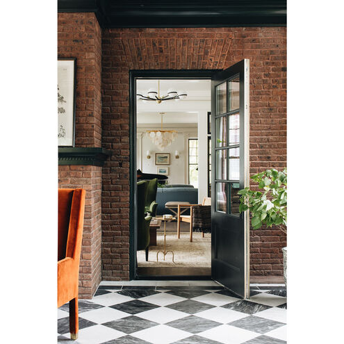 Serenity 1 Light 40 inch Gold Leaf and Polished Stainless Chandelier Ceiling Light