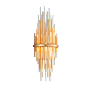 Theory LED 8 inch Gold Leaf with Polished Stainless Wall Sconce Wall Light