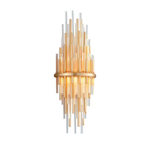 Theory LED 8 inch Gold Leaf with Polished Stainless Accents Wall Sconce Wall Light