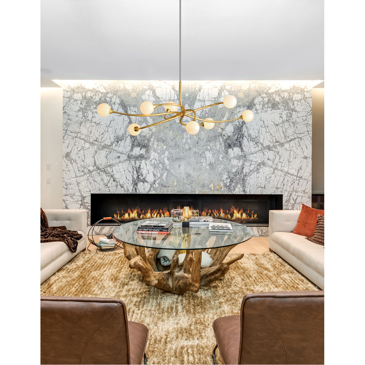 Corbett Lighting 294-58-GL Signature 8 Light 60.5 inch Gold