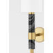 Solstice 1 Light 7 inch Vintage Brass & Black Marble Wall Sconce Wall Light