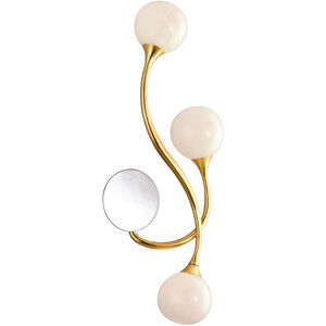Signature 3 Light 11.5 inch Gold Leaf Wall Sconce Wall Light