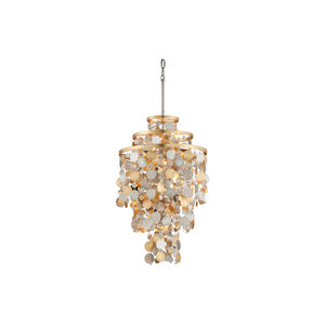 Ambrosia 18 inch Gold and Silver Leaf Pendant Ceiling Light