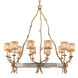 Parc Royale 12 Light 41 inch Gold And Silver Leaf Chandelier Ceiling Light in 41.50
