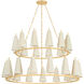 Tirana 27 Light 54.75 inch Vintage Gold Leaf Chandelier Ceiling Light