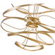 Calligraphy LED 26 inch Gold Leaf with Polished Stainless Accents Pendant Ceiling Light in 24.00