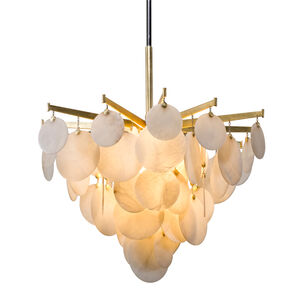 Serenity LED 34 inch Gold Leaf Chandelier Ceiling Light
