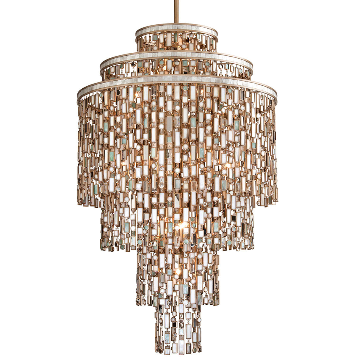 Dolcetti 19 Light 32 inch Champagne Leaf Pendant Ceiling Light in 52.00