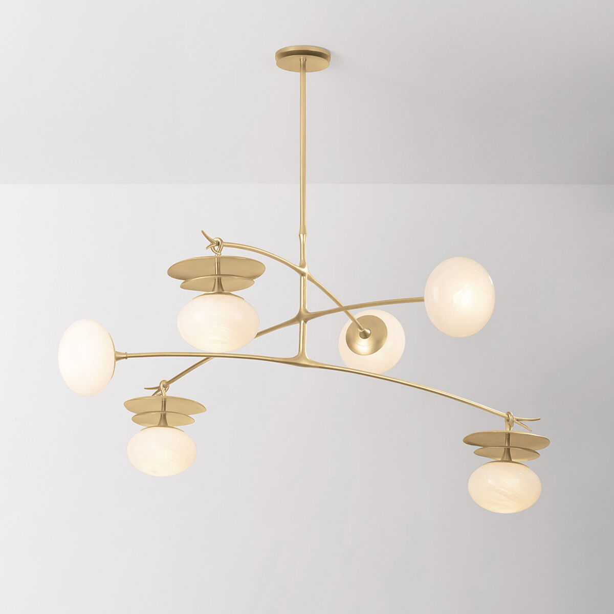 Ceylon 6 Light 57 inch Vintage Gold Leaf Pendant Ceiling Light