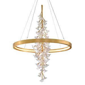 Jasmine LED 44 inch Gold Leaf Pendant Ceiling Light, Circular Frame