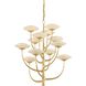 Pluro 12 Light 34 inch Vintage Gold Leaf Chandelier Ceiling Light