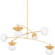Ceylon 6 Light 57 inch Vintage Gold Leaf Pendant Ceiling Light