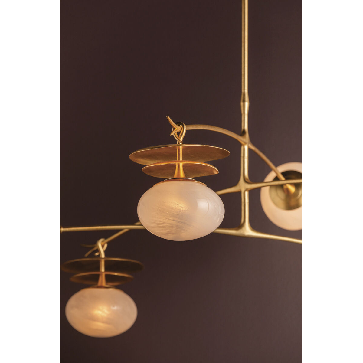 Ceylon 6 Light 57 inch Vintage Gold Leaf Pendant Ceiling Light
