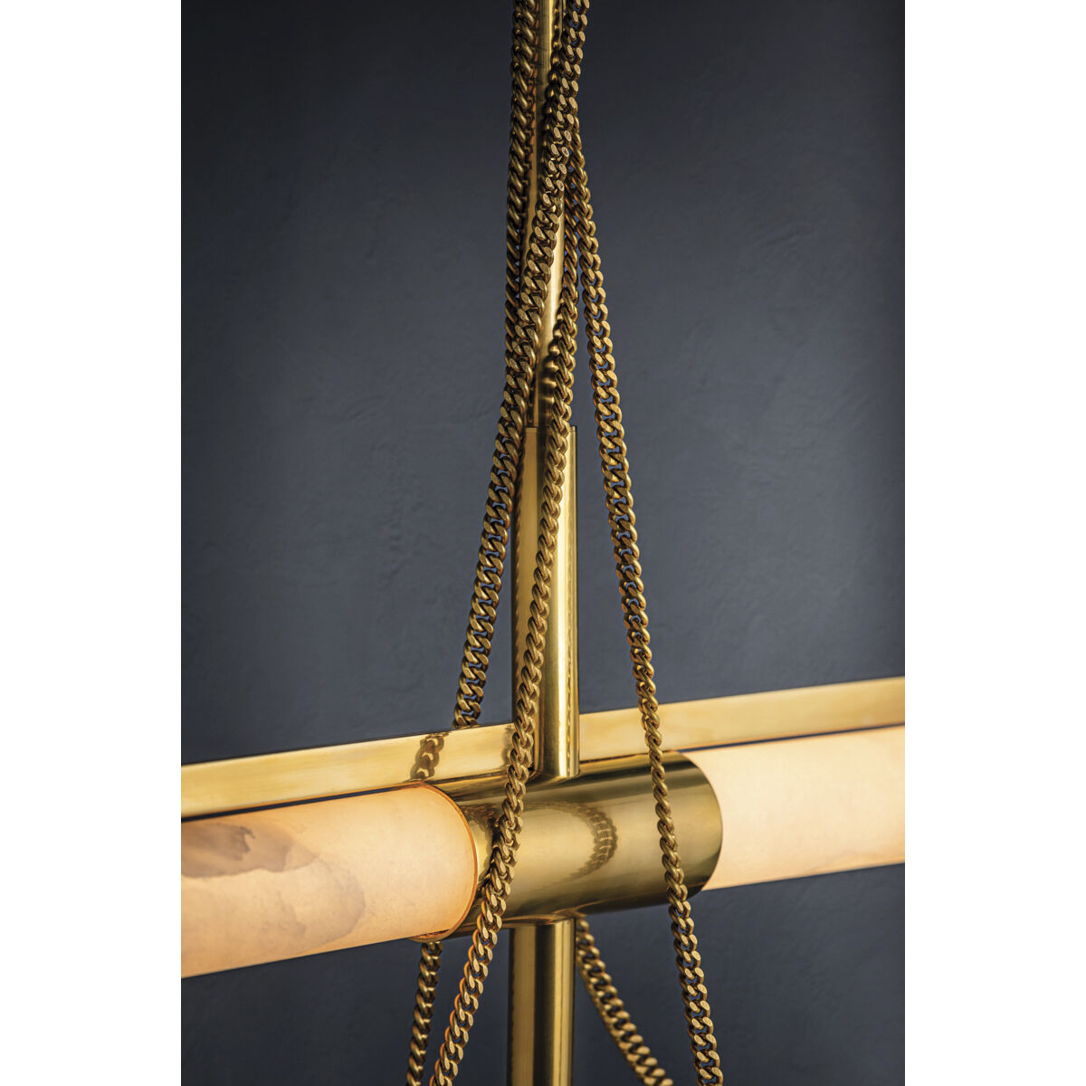 Lariat LED 7.75 inch Vintage Brass Chandelier Ceiling Light