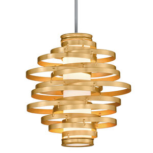 Vertigo LED 18 inch Gold Leaf with Polished Stainless Accents Pendant Ceiling Light