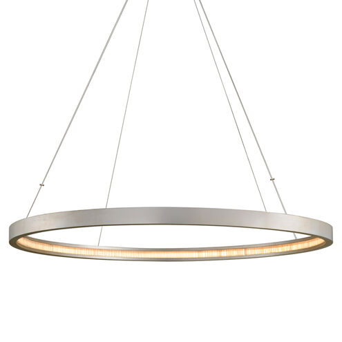 Jasmine LED 56 inch Silver Leaf Pendant Ceiling Light, Circular Frame