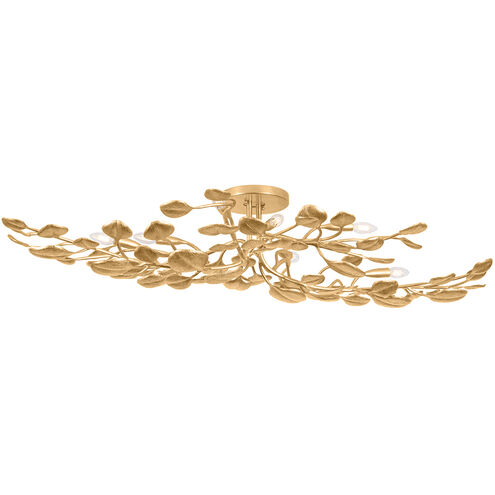 Menorca 8 Light 30 inch Vintage Gold Leaf Semi Flush Ceiling Light