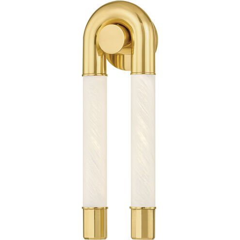 Zeme LED 6.5 inch Vintage Polished Brass ADA Wall Sconce Wall Light