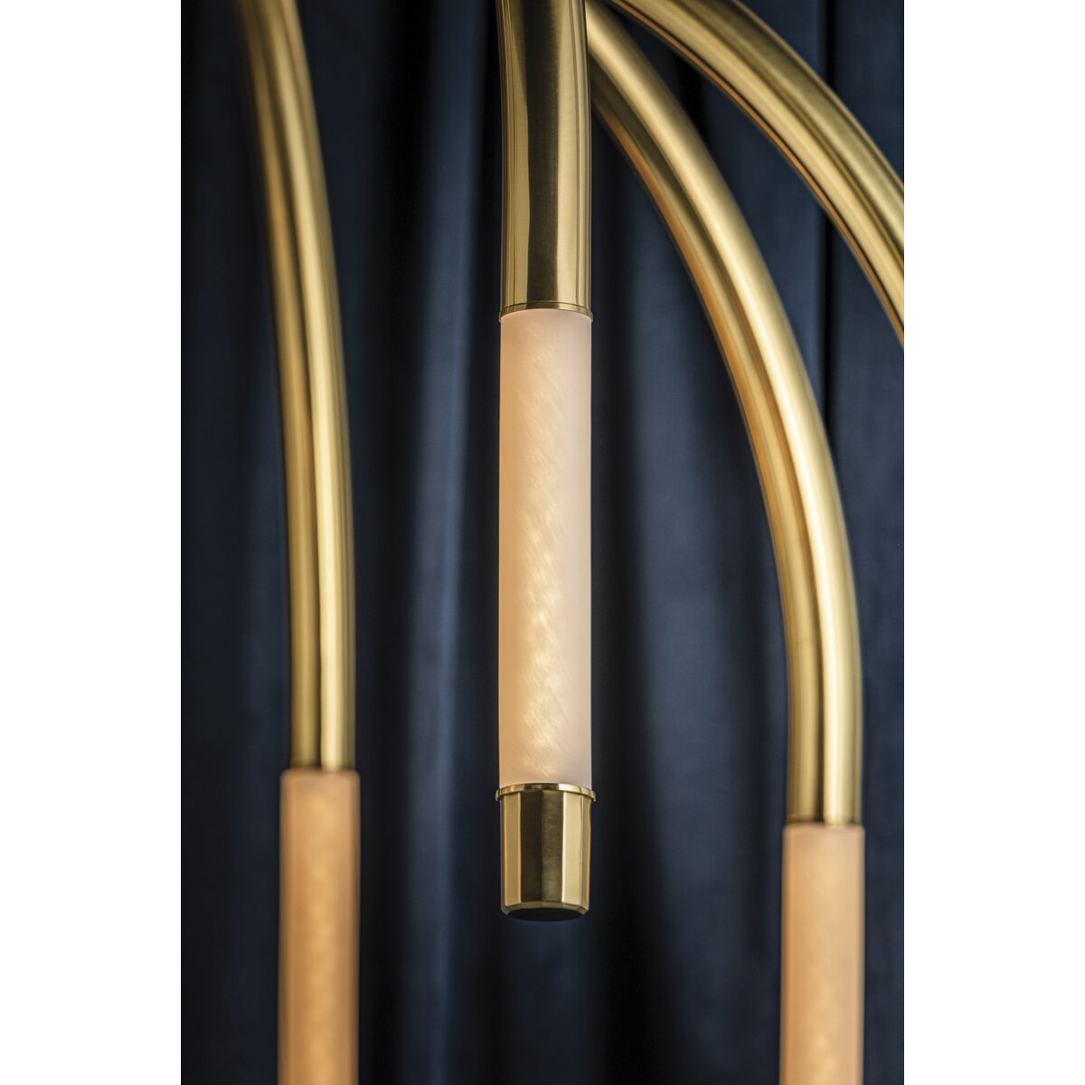 Zeme LED 47.75 inch Vintage Polished Brass Chandelier Ceiling Light