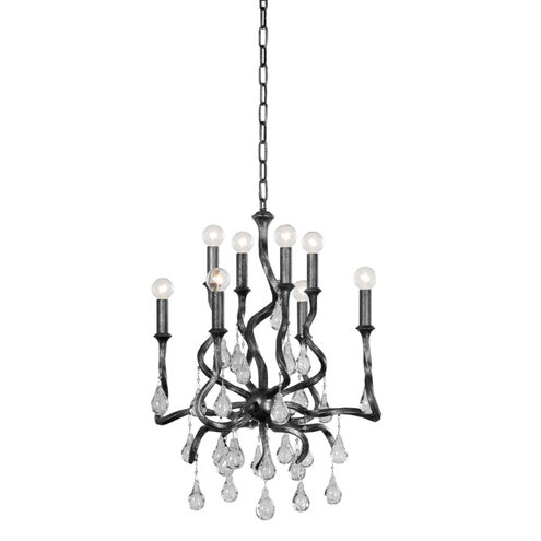 Aveline 8 Light 22 inch Black Silver Leaf Chandelier Ceiling Light