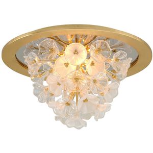 Jasmine 3 Light 21.75 inch Gold Leaf Flush Mount Ceiling Light