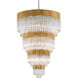 Charisma 17 Light 36 inch Gold Leaf/Stainless Steel Chandelier Ceiling Light